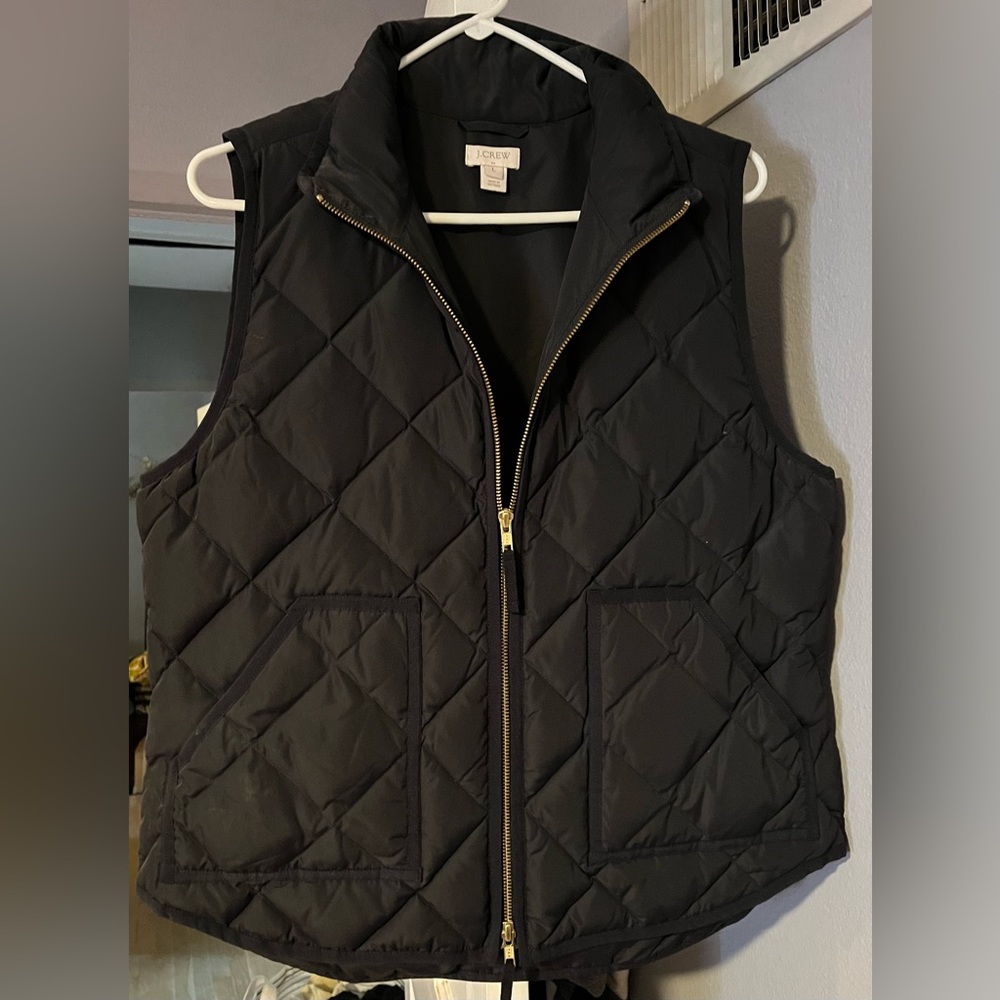 J Crew black puffer vest!